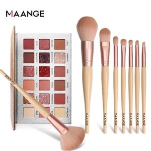 8Pcs Makeup Brushes with 18 Color Matte Eyeshadow